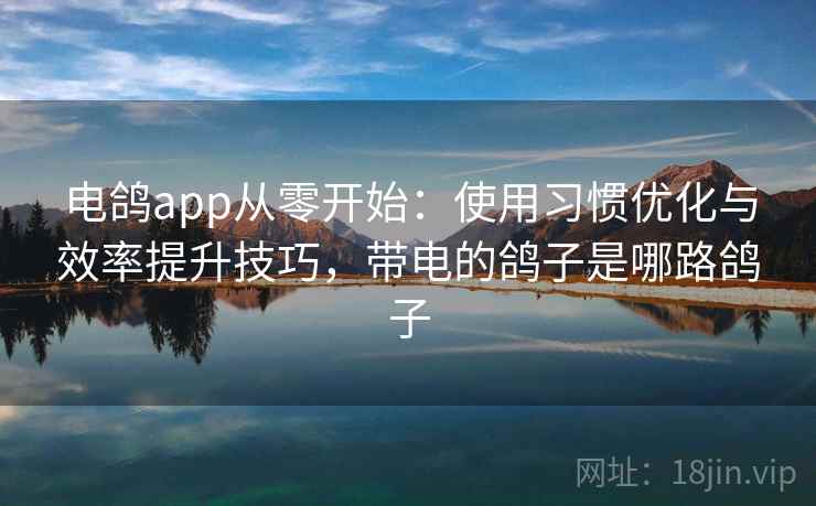 电鸽app从零开始：使用习惯优化与效率提升技巧，带电的鸽子是哪路鸽子