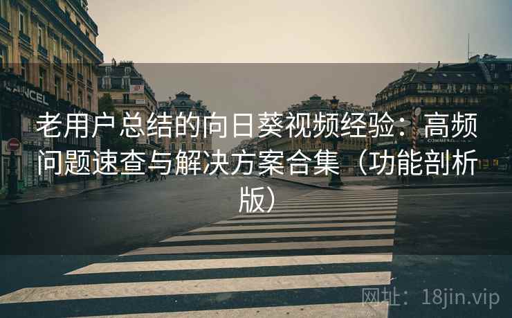 老用户总结的向日葵视频经验：高频问题速查与解决方案合集（功能剖析版）