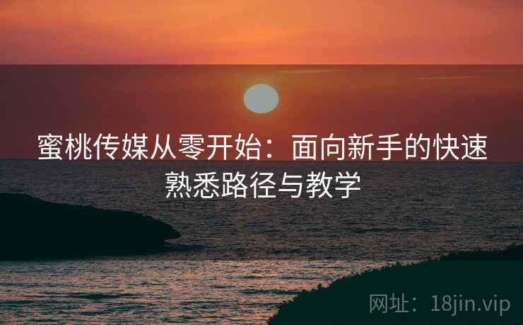 蜜桃传媒从零开始：面向新手的快速熟悉路径与教学