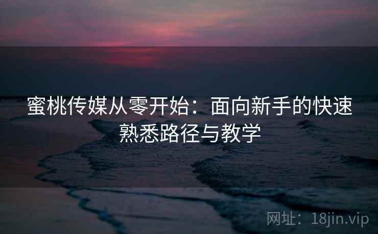 蜜桃传媒从零开始:面向新手的快速熟悉路径与教学 蜜桃传媒从零开始:面向新手的快速熟悉路径与教学